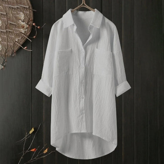 Damen Bluse Oversize Langarm Modernes Design Hochwertige Stoffe 3