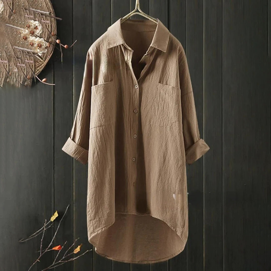 Damen Bluse Oversize Langarm Modernes Design Hochwertige Stoffe 9