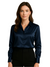 Damen Bluse Satin Knopfverschluss Elegant 0