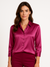 Damen Bluse Satin Knopfverschluss Elegant 1