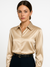 Damen Bluse Satin Knopfverschluss Elegant 3