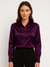 Damen Bluse Satin Knopfverschluss Elegant 4
