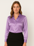 Damen Bluse Satin Knopfverschluss Elegant 6