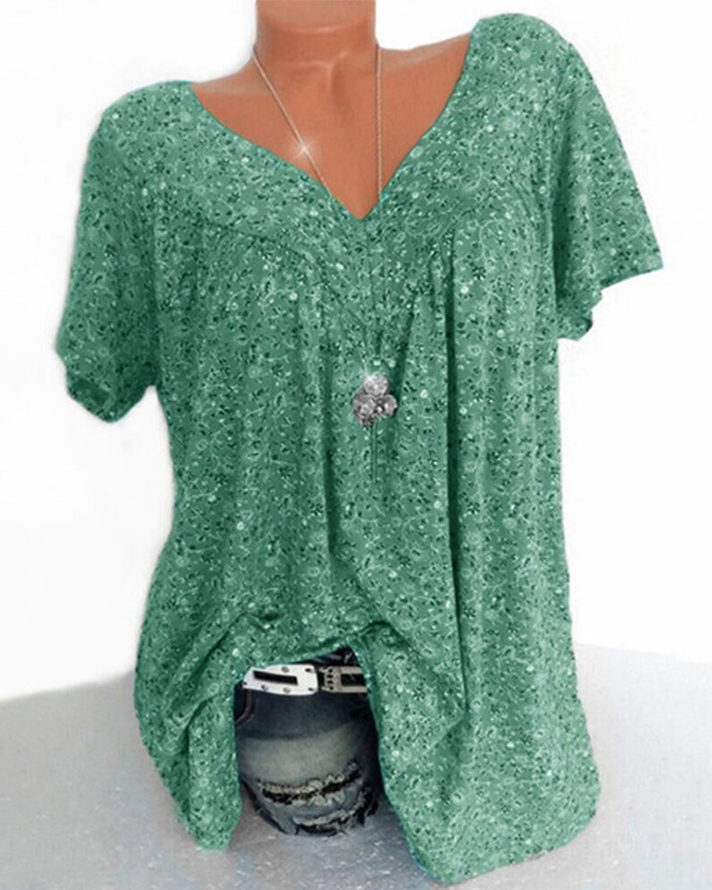 Damen Bluse V-Ausschnitt Kurzarm Leicht 11