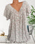 Damen Bluse V-Ausschnitt Kurzarm Leicht 1