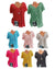 Damen Bluse V-Ausschnitt Kurzarm Leicht 2