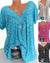 Damen Bluse V-Ausschnitt Kurzarm Leicht 3