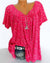 Damen Bluse V-Ausschnitt Kurzarm Leicht 8