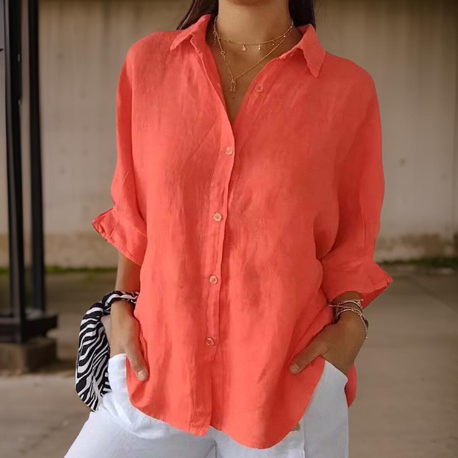 Damen Bluse Zeitlos Baumwollmischung 5
