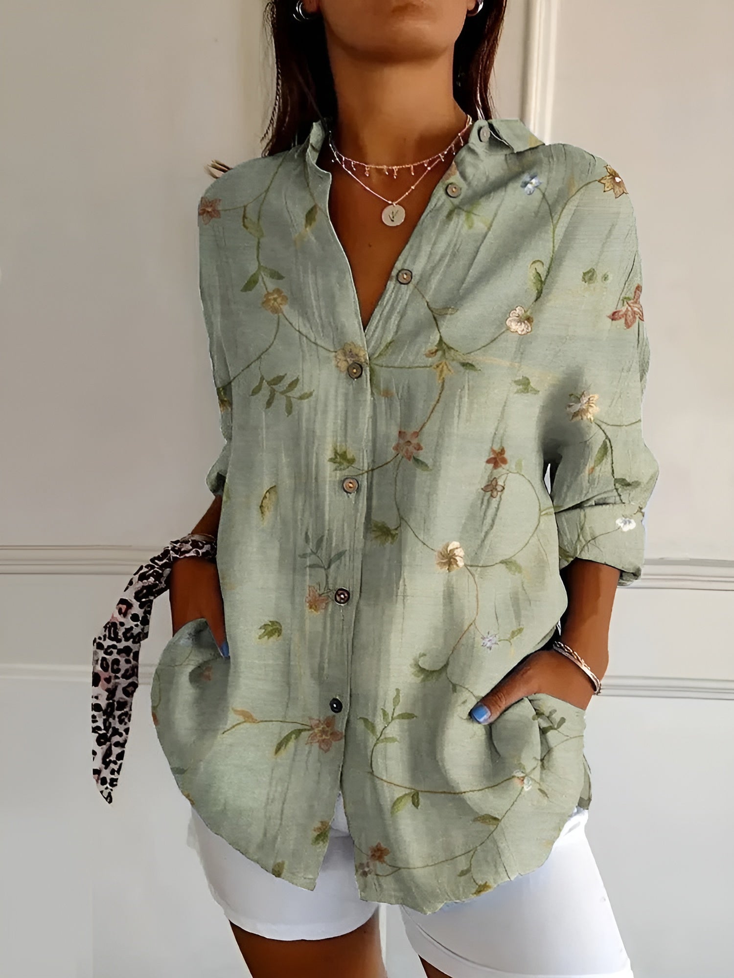Damen Bluse mit Blumenmuster und lässigem Schnitt 1