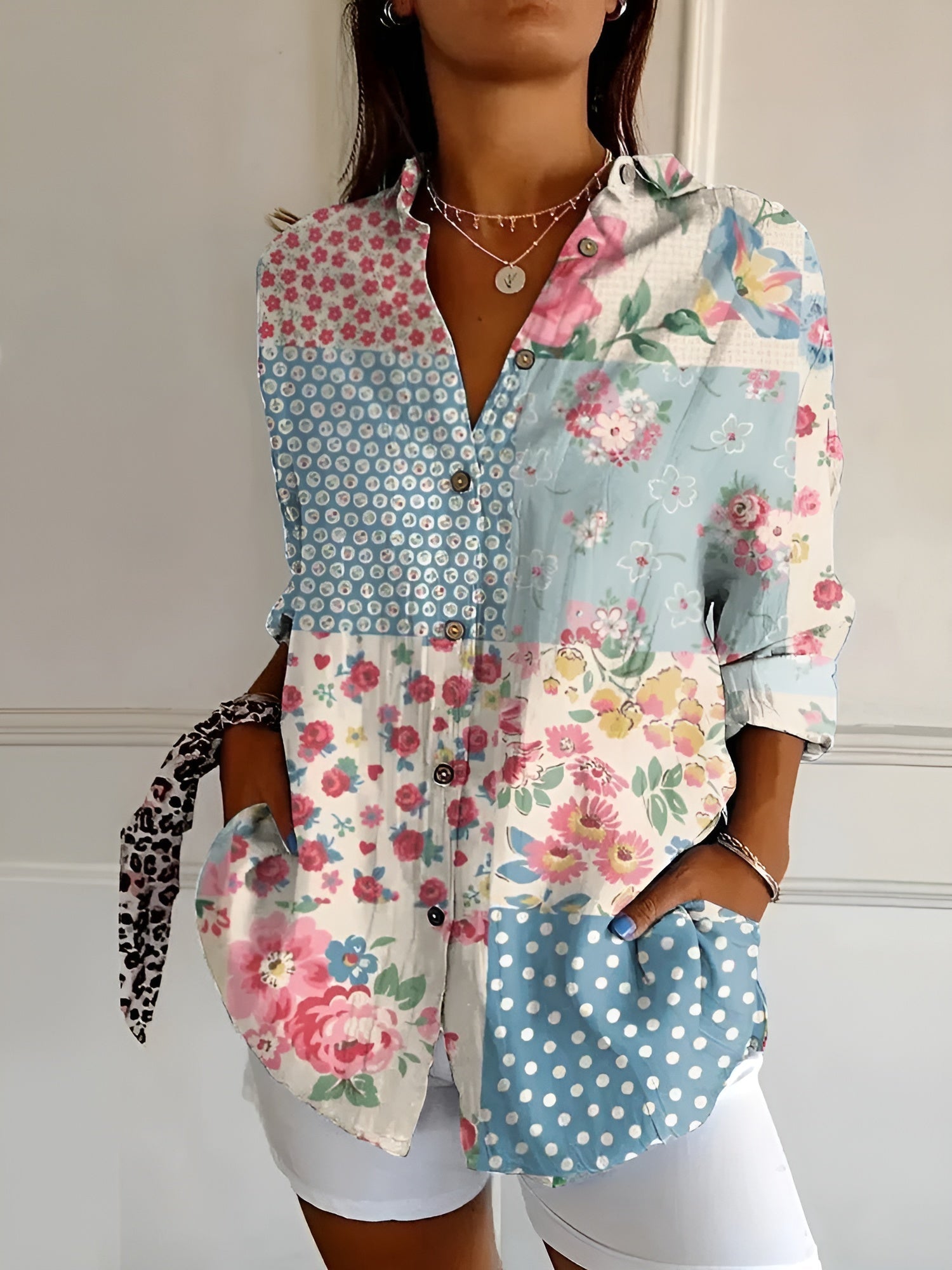 Damen Bluse mit Blumenmuster und lässigem Schnitt 2