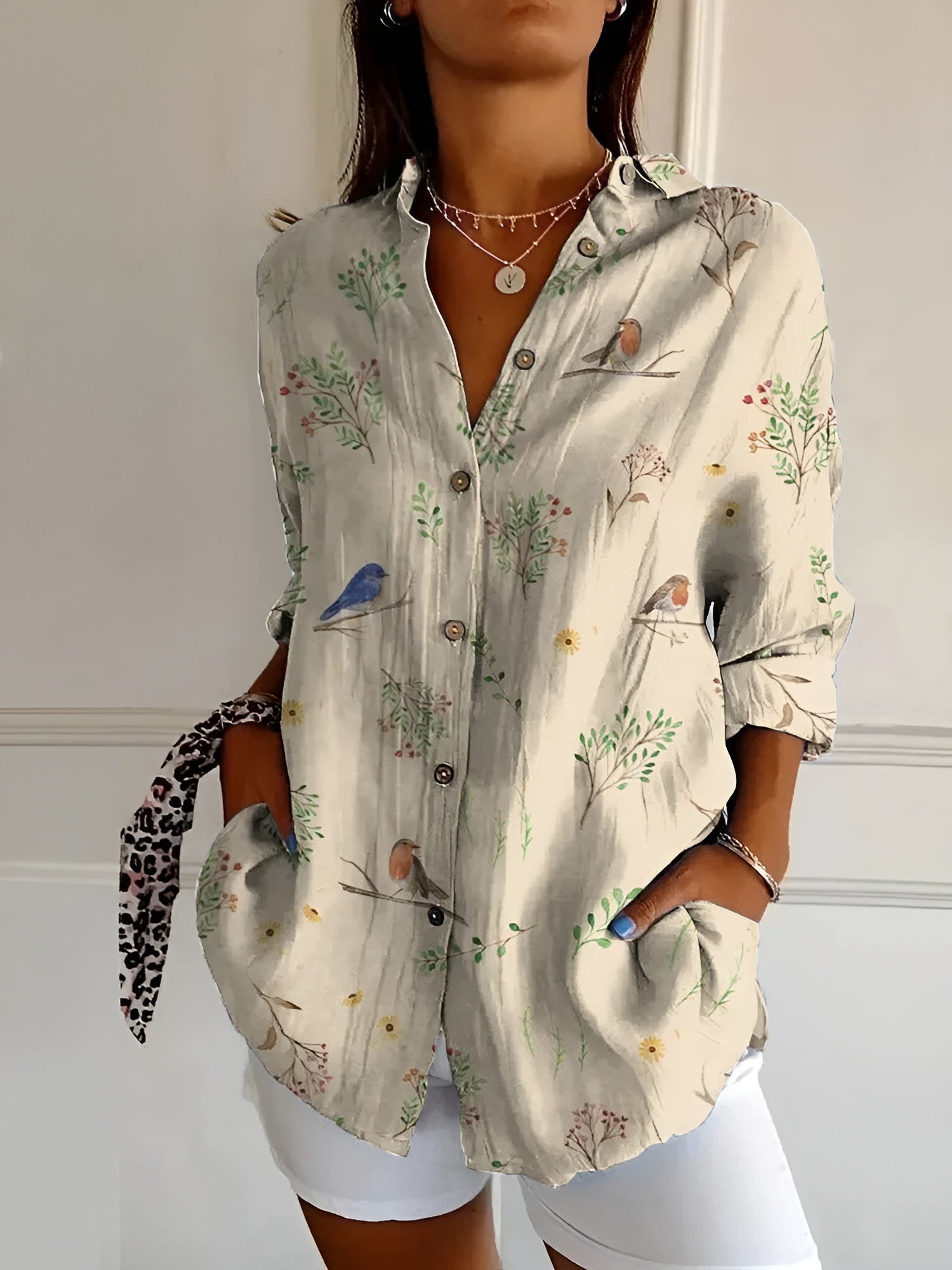Damen Bluse mit Blumenmuster und lässigem Schnitt 3
