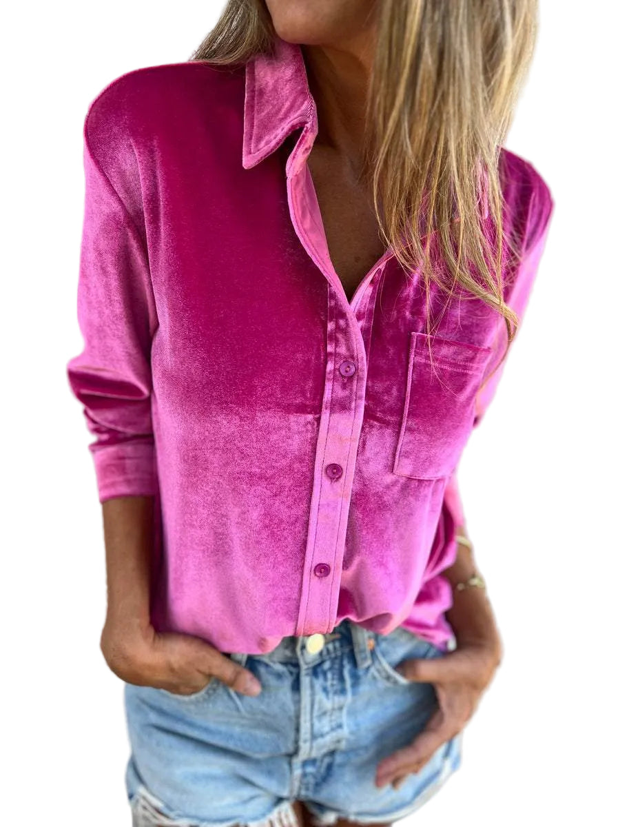 Damen Bluse mit langen Ärmeln im Herbststil 0