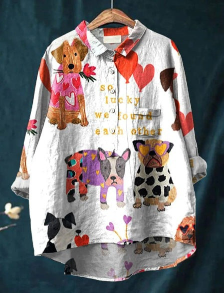 Damen Bluse mit verspieltem Druck und lässigem Schnitt 4