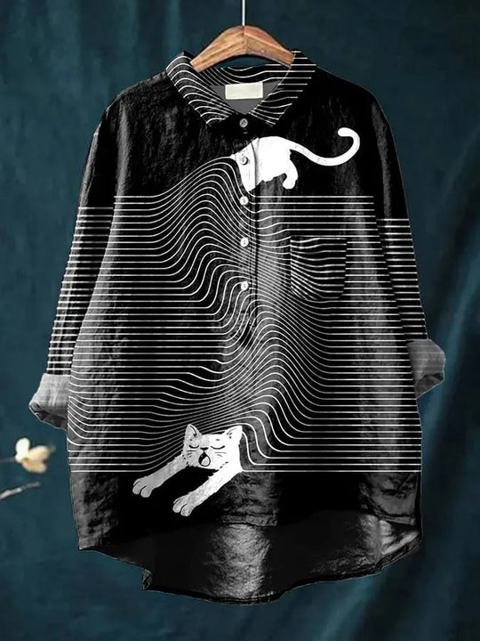 Damen Bluse mit verspieltem Druck und lässigem Schnitt 6