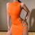 Damen Bodycon Kleid mit Mock Neck und Cut-Outs 5