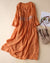 Damen Bohemian Kleid mit Baumwolle und Leinen 4
