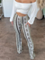 Damen Boho Druck Skinny Hosen mit Flared Beinen 12