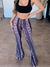 Damen Boho Druck Skinny Hosen mit Flared Beinen 13