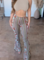 Damen Boho Druck Skinny Hosen mit Flared Beinen 16