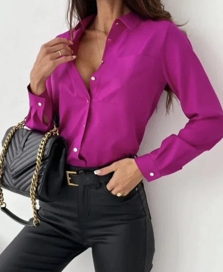 Damen Button Down Hemd mit elegantem Knoten 3