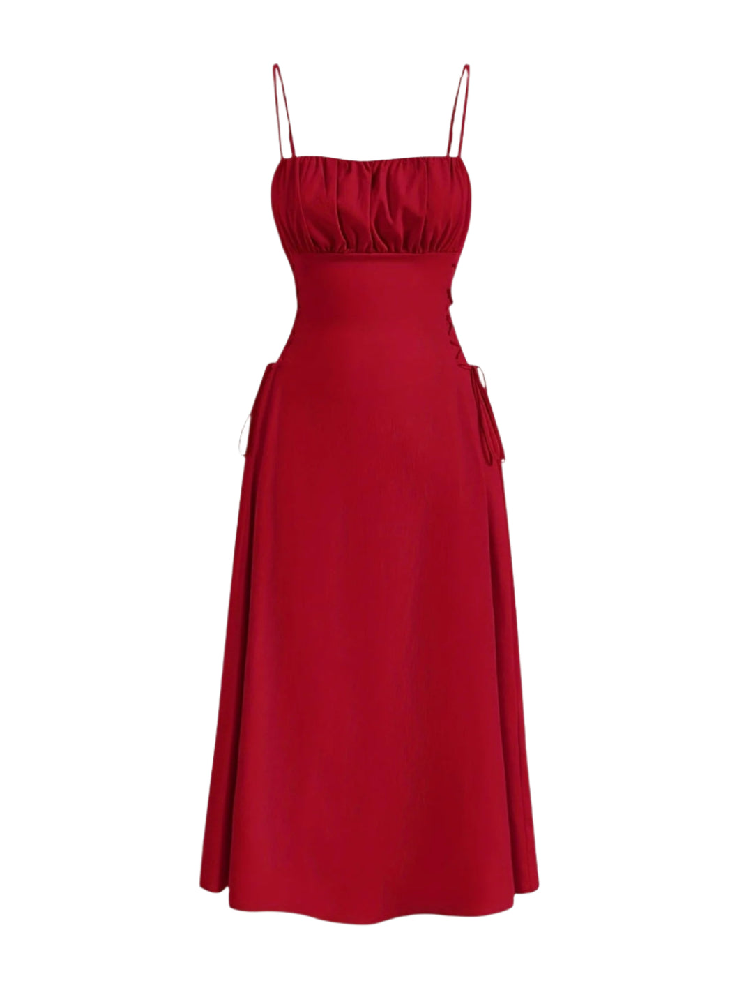 Damen Cami-Kleid Raffung Hochwertiger Stoff für Abendveranstaltungen 0