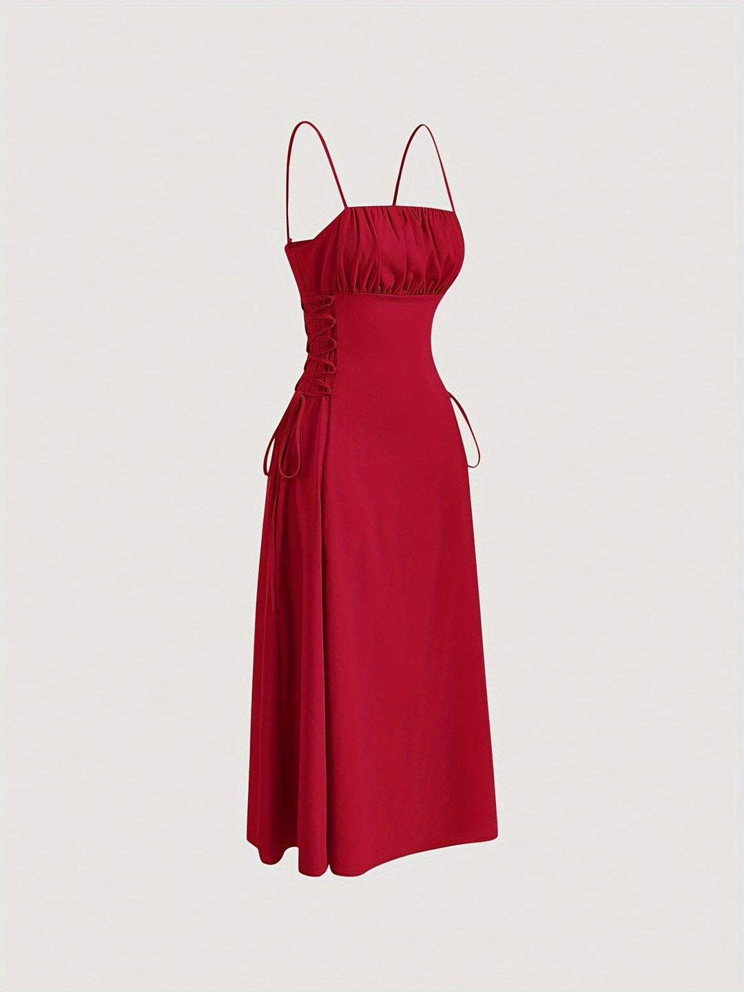 Damen Cami-Kleid Raffung Hochwertiger Stoff für Abendveranstaltungen 1