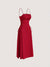 Damen Cami-Kleid Raffung Hochwertiger Stoff für Abendveranstaltungen 1