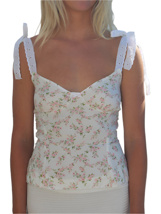 Damen Cami Top V-Ausschnitt Bohemian Druck Polyester 0