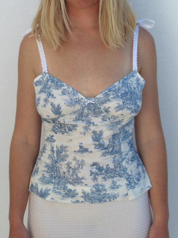 Damen Cami Top V-Ausschnitt Bohemian Druck Polyester 2