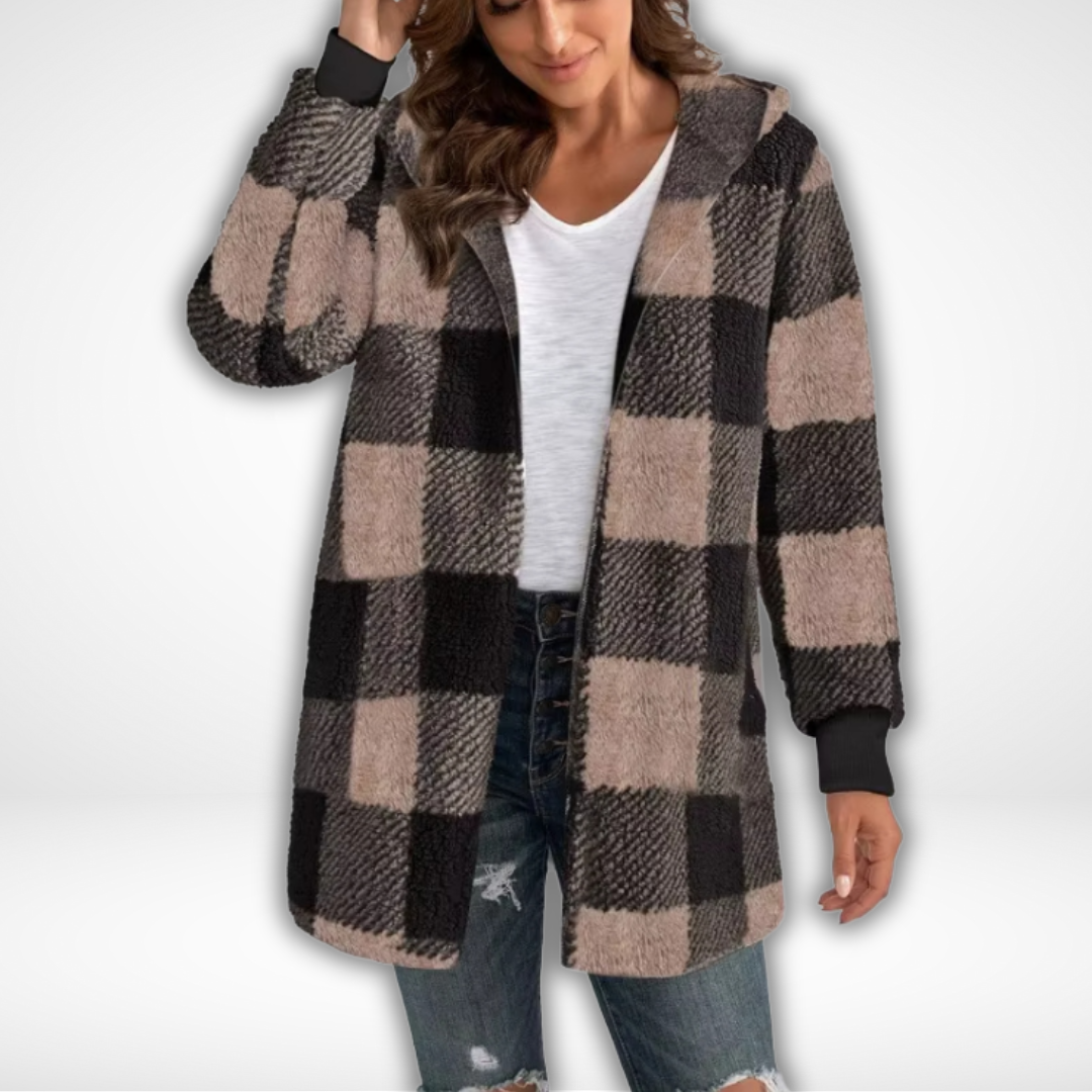 Damen Cardigan Wasserfest mit Karomuster 6
