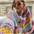 Damen Cardigan mit Regenbogenstreifen und Karomuster 4
