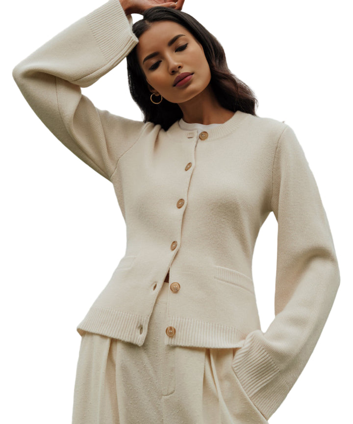 Damen Cashmere Cardigan mit Knöpfen 0