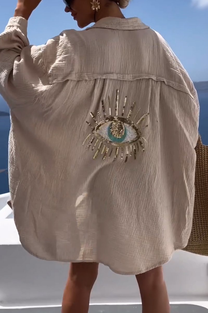 Damen Casual Shirt mit Alziendem Auge 5