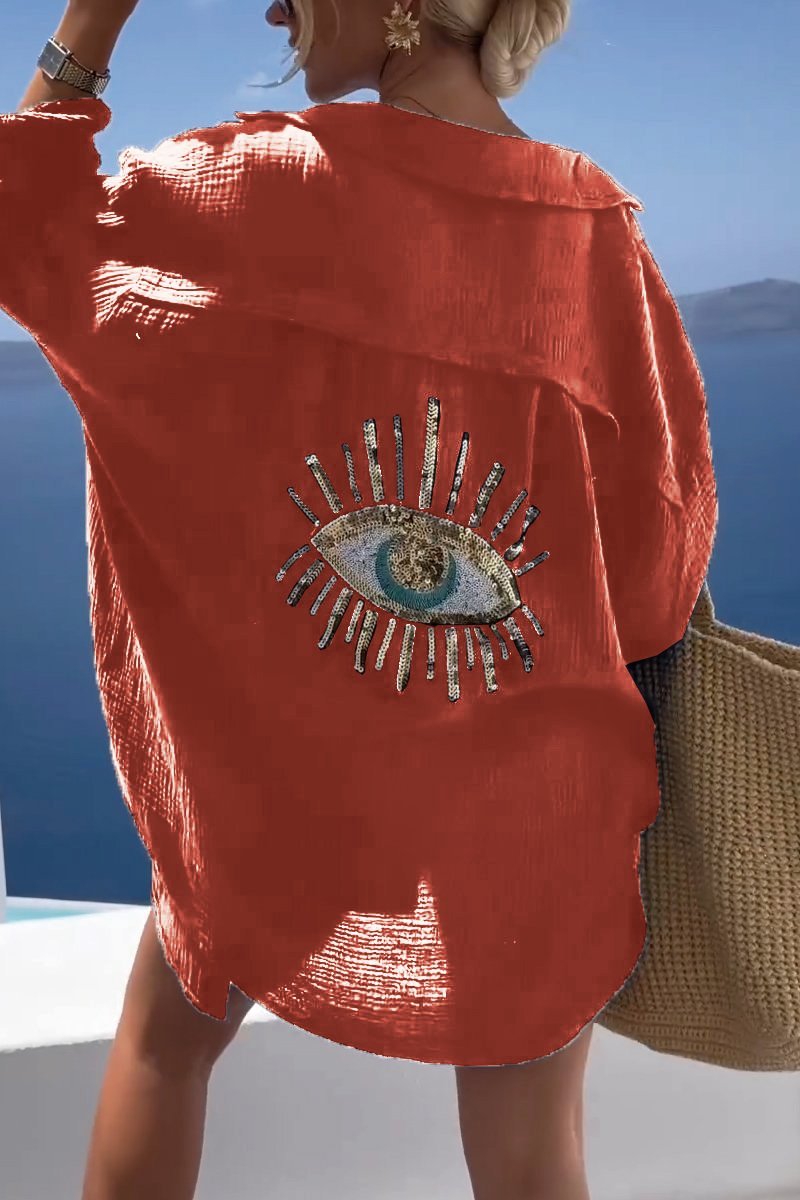 Damen Casual Shirt mit Alziendem Auge 7