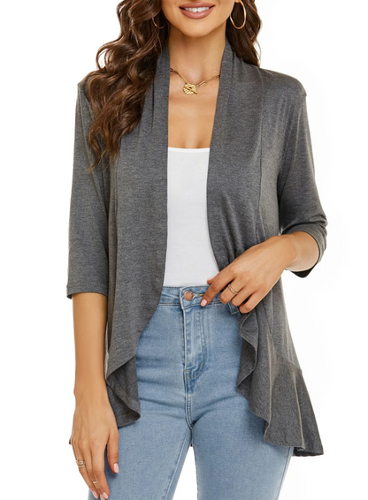 Damen Casual Weste Offene Front Weiches Material 1
