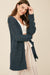 Damen Chunky Strick Cardigan Offene Front mit Taschen 1