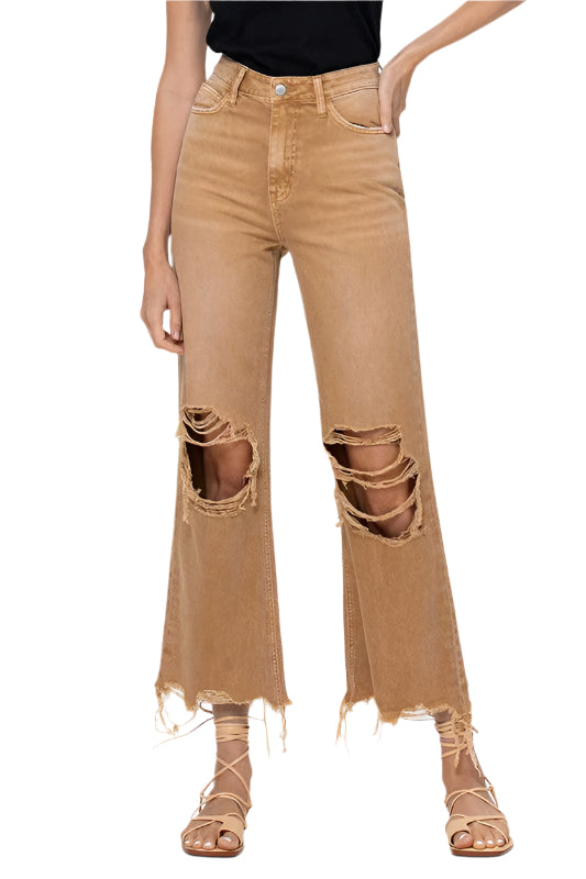Damen Crop Flare Jeans Vintage 90er Jahre 0