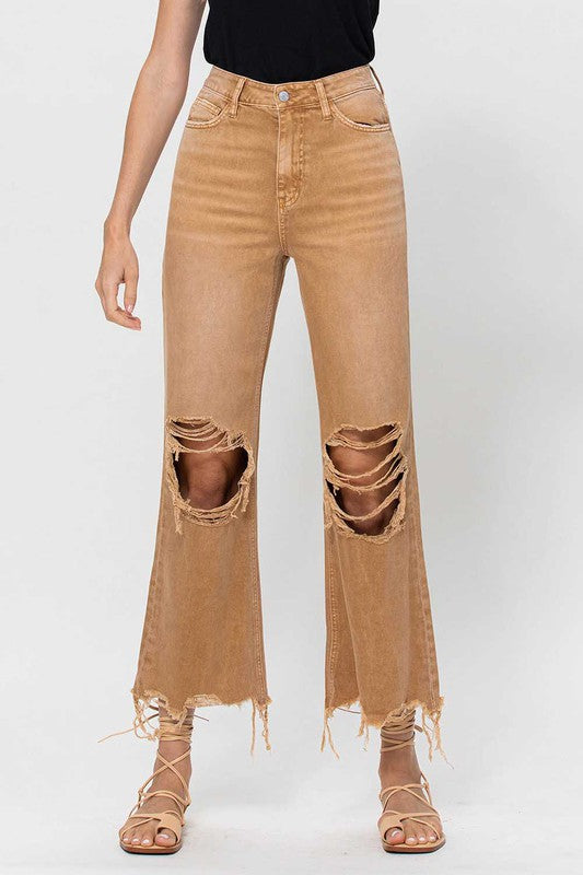 Damen Crop Flare Jeans Vintage 90er Jahre 1