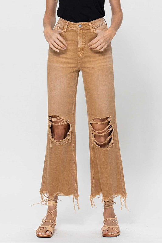 Damen Crop Flare Jeans Vintage 90er Jahre 2