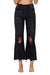 Damen Crop Flare Jeans Vintage 90er Schwarz 0