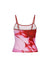 Damen Crop Top Floral Print Rückenausschnitt Spaghetti-Träger 2