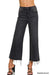Damen Cropped Jeans Hohe Taille Denim Schwarz 0