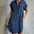 Damen Denim Kleid Einreihig Kurz 1
