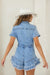Damen Denim Overall mit Knopfleiste und Fransen 3