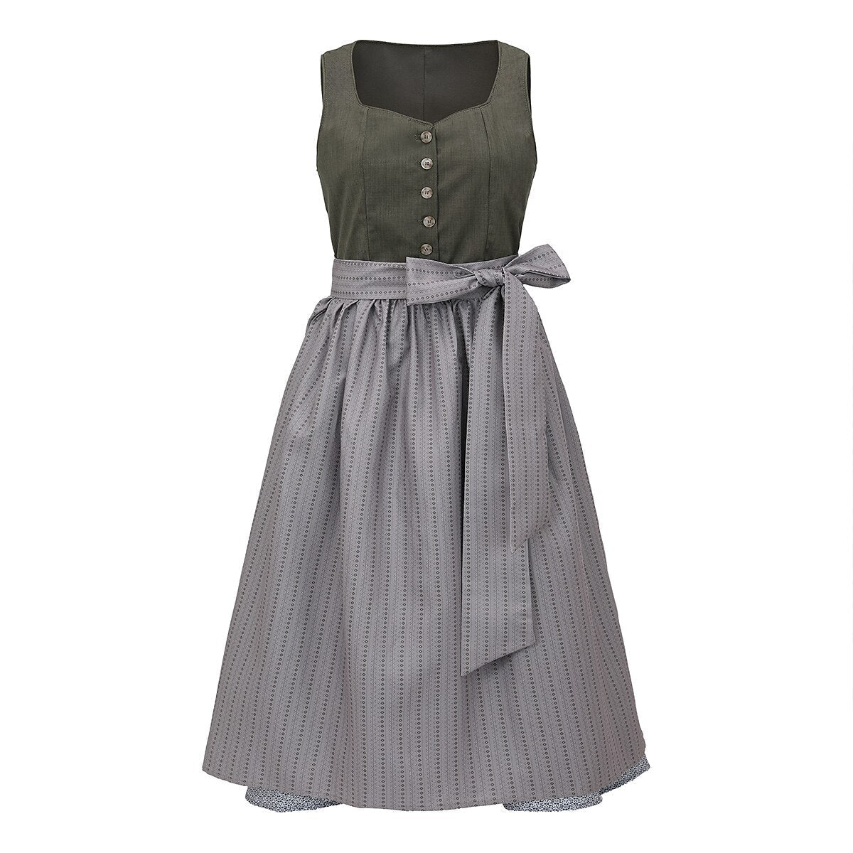 Damen Dirndlkleid Lang Mit Schürze Traditionelles Design Für Oktoberfest 1