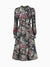 Damen Dirndlkleid Lang Vintage Blumenmuster mit Schürze aus Hochwertigem Stoff 5