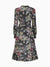 Damen Dirndlkleid Lang Vintage Blumenmuster mit Schürze aus Hochwertigem Stoff 6