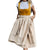 Damen Dirndlkleid Vintage Stil Orange mit Beiger Schürze, Ideal für Oktoberfest und Festliche Anlässe, Kombinierbar mit Dirndl Bluse 0