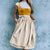 Damen Dirndlkleid Vintage Stil Orange mit Beiger Schürze, Ideal für Oktoberfest und Festliche Anlässe, Kombinierbar mit Dirndl Bluse 2